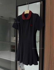 VÁY THAN CỔ ĐỎ THÊU TIM NỮ (LOẠI ĐẮT) SẴN (XẢ 89k)