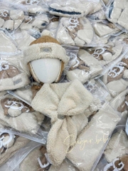 KHĂN MŨ - SET MŨ UGG KÈM KHĂN QUÀNG CỔ BÉ TRAI BÉ GÁI THU ĐÔNG