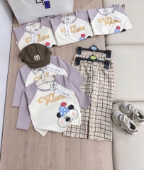 SET BỘ DÀI CUTE PANDA PHỐI QUẦN KẺ BÉ TRAI SẴN(XẢ 39k)