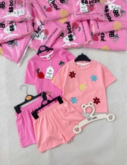 SET COTTON HOA QUẢ NỔI TONE HỒNG BÉ GÁI(SALE 89k)