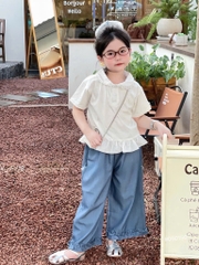SET ÁO COTTON PHỐI QUẦN GIẤY BÉ GÁI NHỠ