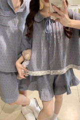 SET BỘ PIJAMA XÔ MUSLIN XÁM HOT HOT CHO NỮ( XẢ 129k )