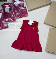 VÁY POLO ĐỎ THÊU NGỰA BÉ GÁI SẴN(SALE 59k)