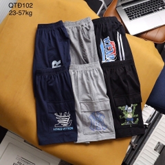 QUẦN ĐÙI COTTON SIZE ĐẠI 4 MÀU BÉ TRAI