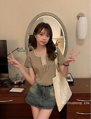 CHÂN VÁY BÒ NỮ DÁNG A MÀI SẴN (XẢ 79k)