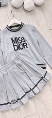 SET ÁO MISS DR DÀI TAY CHÂN VÁY XÁM NỮ THU ĐÔNG