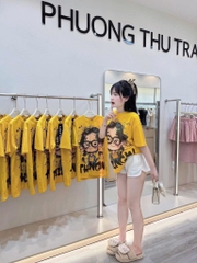 ÁO PHÔNG VÀNG CÔ GÁI MẸ CON MẮT KÍNH NỮ SIÊUUU ĐẸPPP NỮ (LOẠI RẺ 2x)