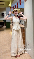SET ÁO REN  QUẦN SUÔNG QC NỮ