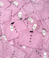 ÁO LEN POLO HỒNG CỘC TAY NỮ