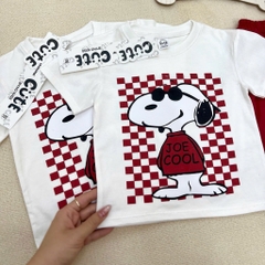 SET BỘ COTTON SNOPY JOE COOL MIX QUẦN SỌC THỂ THAO ĐỎ ĐÔ CHO BÉ TRAI SẴN