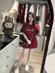 CHÂN VÁY BÒ NỮ ĐỎ NEW TÚI NGANG SẴN