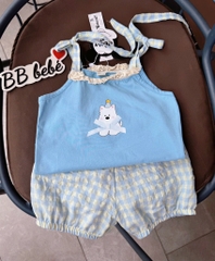 BỘ 2 DÂY BÉ GÁI XANH DƯƠNG HÌNH GẤU (xả 45k)