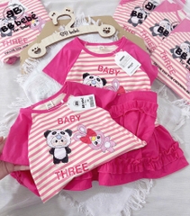 VÁY BÉ BABY THREE 2 MÀU HỒNG BÉ GÁI(XẢ 59k)