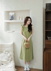VÁY SUÔNG TAY BÈO XANH CỐM NỮ SẴN