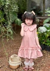 VÁY ĐŨI HỒNG CỔ SEN ĐUÔI CÁ TIỂU THƯ CHO BÉ GÁI SẴN (SALE 65k)