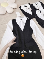 VÁY PHỐI XẺ TRƯỚC NẮP TÚI NỮ THU ĐÔNG SẴN