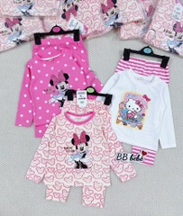 SET 3 BỘ DÀI MICKEY HELLO KITTY TONE HỒNG BÉ GÁI(XẢ 155k)