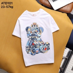 ÁO PHÔNG CỘC TAY BÉ TRAI IN HÌNH