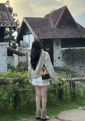 ÁO KHOÁC KAKI HÀN QUỐC CỔ ĐỨC NỮ THU ĐÔNG SẴN