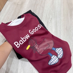 BỘ NỈ HAI DA ĐỎ GOOSE QUẦN ĐEN NỮ THU ĐÔNG SẴN
