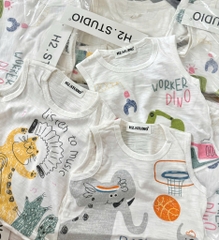 SET 3 ÁO BA LỖ COTTON XƯỢC BÉ TRAI ( xả 67k)