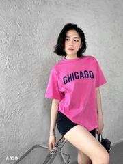 ÁO PHÔNG HỒNG CHICAGO CỘC TAY NỮ