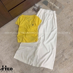 SET ÁO VÀNG QUẦN SUÔNG TRẮNG NỮ SẴN (SALE 105k)