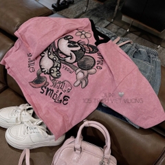 SET ÁO PHÔNG HỒNG LOANG MICKEY QUẦN JEAN NỮ