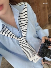 VÁY SƠ MI MIX KHĂN KẺ SẴN (XẢ 90k)