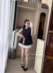 SET ÁO CHẤM BI CHÂN VÁY TRẮNG NỮ