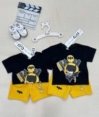 SET BỘ COTTON BATMAN TONE ĐEN VÀNG CHO BÉ TRAI( xả 57k )