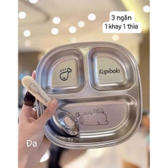 ĐỒ GIA DỤNG - KHAY ĂN 3 NGĂN HÌNH THÚ DỄ THƯƠNG CHO CÁC BÉ