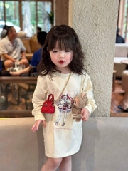 SET 3 VÁY DÀI TAY CÔ GÁI CHO BÉ GÁI SẴN