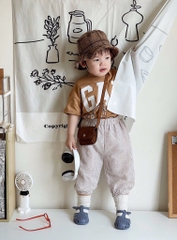 SET 3 ÁO GAP TONE MÀU XÁM RÊU NÂU BÉ TRAI SẴN( xả 69k)