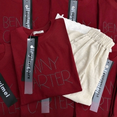 SET ÁO ĐỎ BENNY CARTER QUẦN ĐŨI REN NỮ SẴN