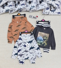 SET 3 BỘ DÀI TAY KHỦNG LONG BÉ TRAI