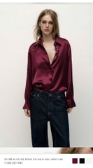 ÁO SƠ MI LỤA ZARA ĐỎ CÚC KIỂU NỮ SẴN (SALE 75k)