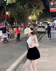 SET ÁO SÁT NÁCH NƠ CỔ CV XOÈ NỮ SẴN(XẢ 89k)