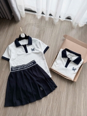 SET ÁO PHÔNG CHÂN VÁY XẾP LI NỮ