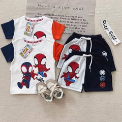 BỘ NHỆN MARVEL PHỔI TAY CAM THAN CHO BÉ TRAI NEW(SALE 60k)
