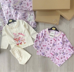 SET 2 BỘ DÀI LABUBU TÍM KEM PHỐI CỔ VIỀN REN CHO BÉ GÁI (XẢ 79k)