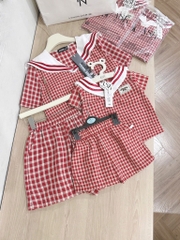 SET BỘ MẸ BÉ THUỶ THU CARO ĐỎ SẴN (XẢ 59k)
