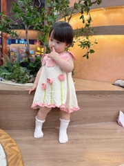 VÁY SUÔNG ĐŨI HOA HỒNG BÉ GÁI (XẢ 57k)