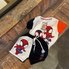 BỘ NHỆN MARVEL PHỔI TAY CAM THAN CHO BÉ TRAI NEW(SALE 60k)