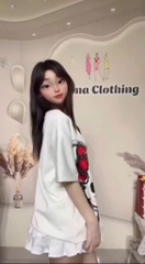 ÁO PHÔNG RÔNG HELLO KITTY CỔ BẺ NỮ SẴN