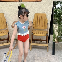 ĐỒ BƠI - BỘ BƠI HOA DƯƠNG ĐỎ BÉ GÁI