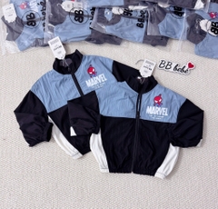 ÁO GIÓ DÀI TAY NHỆN MARVEL XANH ĐEN BÉ TRAI