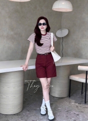 SET ÁO PHÔNG PHỐI MIX QUẦN JEAN SHORT LỬNG THÊU NỮ SẴN( Xả 145k)