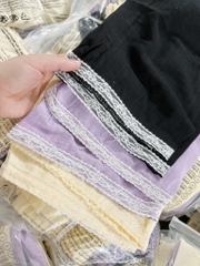 SET 3 QUẦN ỐNG RỘNG ĐEN BE TÍM BÉ GÁI SẴN (SALE 70k)