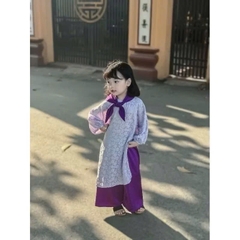 SET ÁO DÀI TÍM CHO BÉ GÁI SẴN